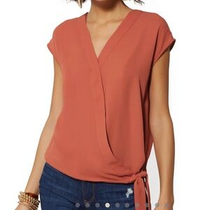 Soho Jeans Sleeveless Wrap Front Blouse Tie Side - Size XL